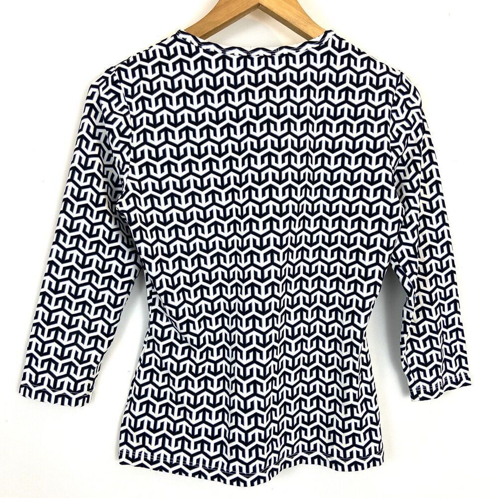 J McLaughlin Catalina Cloth Top Size XS 3/4 Sleeve‎ Ethnic Geometric Print - Picture 3 of 6